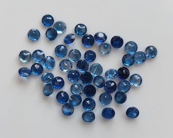 Cianite blu naturale, rotonda, sfaccettata, 3 mm, qualità AAA, pietra sciolta di cianite a taglio rotondo per gioielli