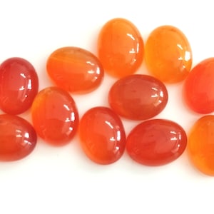 Natural Orange Carnelian Oval Cabochon 4x6 mm AAA Quality Calibrated Size Loose Gemstone