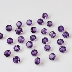Natürliche Amethyst Rund facettiert 3 mm AAA-Qualität, lose Amethyst Rundschliff Edelsteine