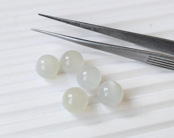 Natural Small White Moonstone 4mm Round Smooth Sphere Balls Undrilled AAA Quality, No hole Small Sphere