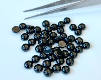 Espinela negra natural de 3 mm, cabujón redondo de calidad superior, gema suelta para joyería.