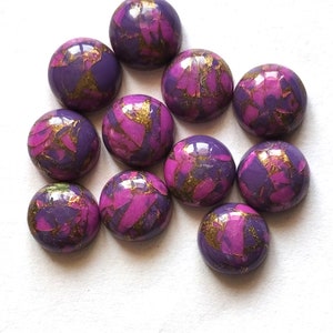 Mohave 6 mm purple copper Turquoise Round cabochon AAA Quality Calibrated Size Loose Gemstone