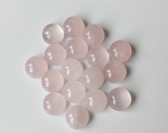 Natural Rose Quartz 5mm Round Cabochon AAA Quality, 3 mm To 10 mm, Semi Precious Gemstone Cabochon Lot