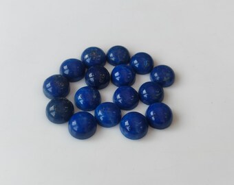 Natural Lapis Lazuli Round 6mm Cabochon AAA Quality, Blue Lapis Natural semi precious Gemstone Flat Back cabs