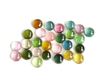 Natural multicolour Tourmaline 2 mm Round cabochon AAA Quality, Tourmaline Loose Gemstone