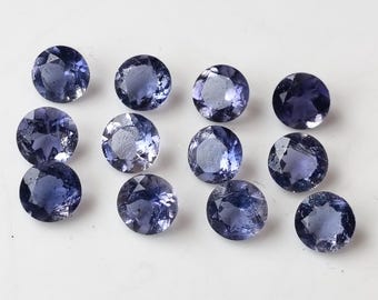 Natural Iolite Round Faceted 3mm AAA Quality, Calibrated Size Loose Gemstone