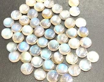 Natural  4 mm Labradorite  Blue Flashy Cabochon Round AAA Quality