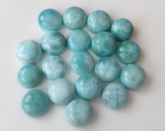Natural Larimar Round Cabochon 8mm AAA Quality Calibrated Gemstone For Jewelry making