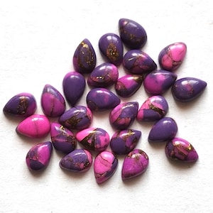 Mohave 6x8 mm purple copper Turquoise pear cabochon AAA Quality Calibrated Size Loose Gemstone