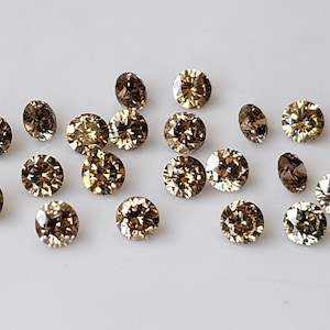 Natural Brown Color Diamond 3 mm Round Faceted Vs Purity AAA Quality,Nice Golden Brown Color, April Birthstone
