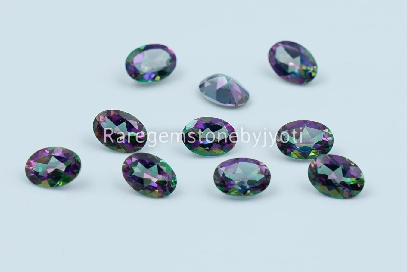 Natural Coated Mystic Topaz 9x11 Mm Oval Faceted AAA + Quality