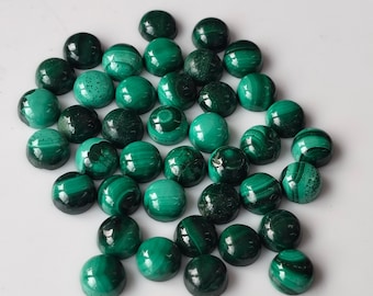 Cabujón redondo de malaquita verde natural de calidad AAA de 3 mm a 40 mm, lote de 1 pieza