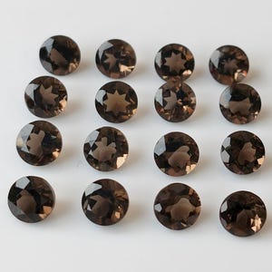 Natural smoky Quartz Round Faceted 9 mm AAA Quality- Loose Gemstone For Jewelry Makings