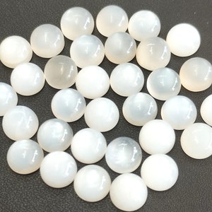 Natural white moonstone Round Cabochon 3 mm AAA Quality - White Moonstone Cabochon Round