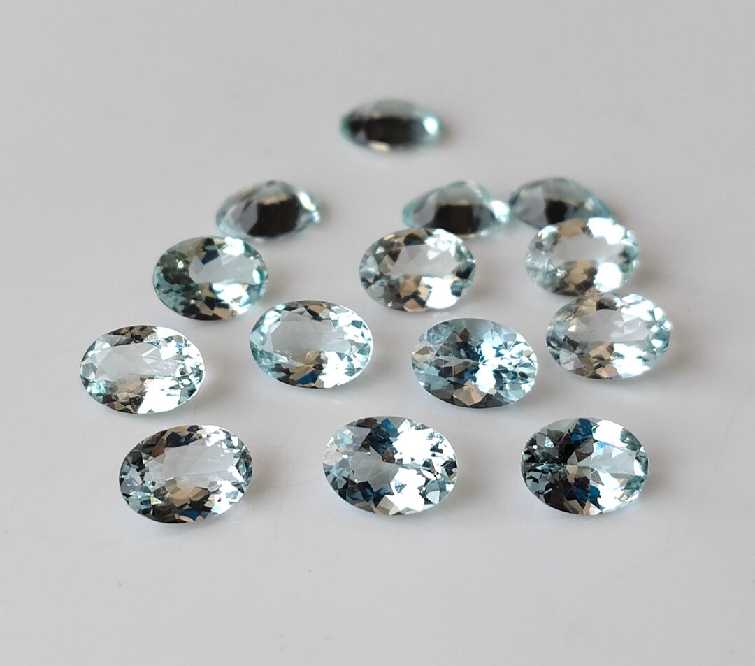 Natural Light Blue Aquamarine 4x6mm Oval Faceted AAA Quality - Good ...