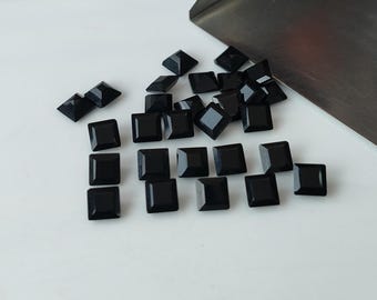 Natural Black Spinel 5mm Square cut Faceted Super Top Quality, Black Spinel Square Faceted Loose Gemstone