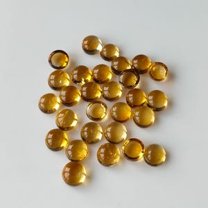 Natural Yellow citrine 3 mm Round cabochon- Loose Citrine AAA Quality