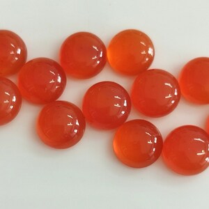 Natural Orange Carnelian Round Cabochon 7 mm AAA Quality, Loose Gemstone For Jewelry Making