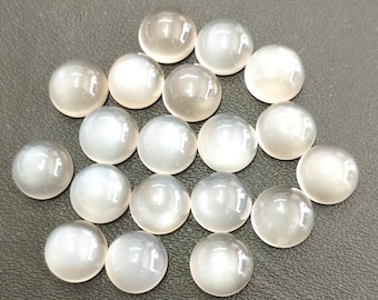 Natural Grey moonstone Round Cabochon 8mm AAA Quality