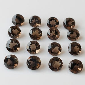 Natural smoky Quartz Round Faceted 7 mm AAA Quality- Loose Gemstone For Jewelry Makings