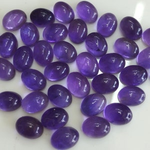 Natural Amethyst Oval cabochon 4x6 mm AAA Quality Calibrated Size Loose Gemstone image 5