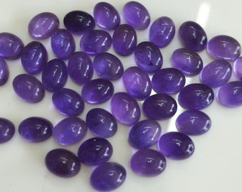 Natural Amethyst Oval cabochon 9x11 mm AAA Quality Calibrated Size Loose Gemstone