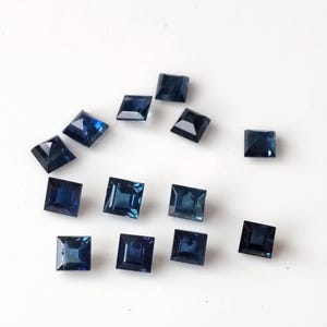 Natural Only heated Blue Sapphire Square Faceted Cut 2 mm AAA Quality - Blue sapphire Faceted