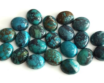 Natural 7x9 mm Tibbati Turquoise Oval cabochon AAA Quality, Loose Tibetan Turquoise Oval