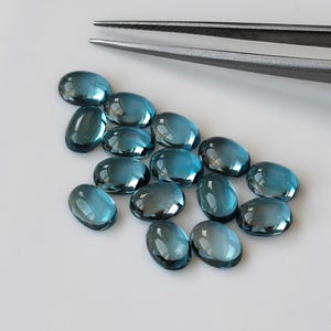 Natural London Blue Topaz oval cabochon 6x8 mm AAA Quality Loose Gemstone