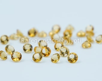 Natural citrine 5mm Round Faceted AAA Quality, Yellow Citrine Loose Gemstone