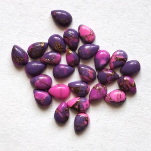Mohave 5x8 mm purple copper Turquoise pear cabochon AAA Quality Calibrated Size Loose Gemstone