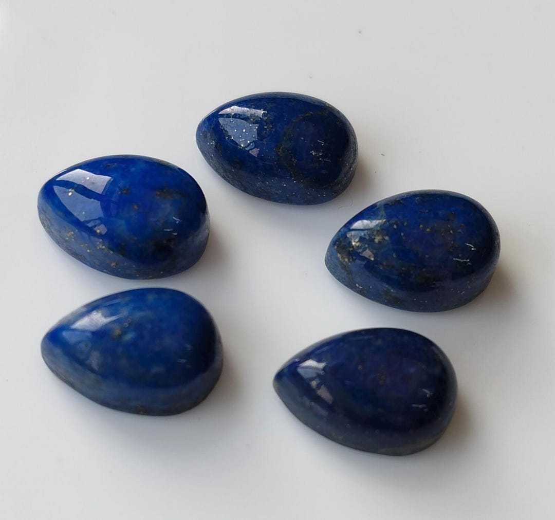 Natural Lapis Lazuli Pear 7x10 Mm Cabochon AAA Quality Loose