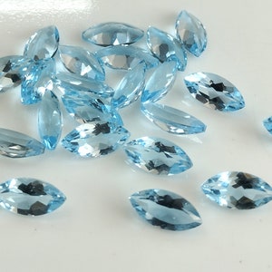 Natural Sky Blue Topaz Marquise Faceted 2x4 mm AAA Quality, Topaz Marquise Cut Faceted Loose For Jewelry