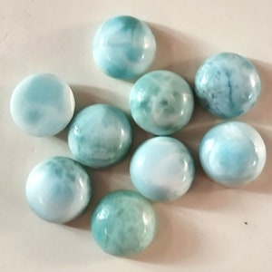 Natürliche Larimar Runde Cabochon 9 mm AAA Qualität kalibriert Edelstein für die Schmuckherstellung