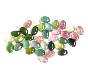 Tormalina multicolore naturale 5x7 mm cabochon ovale di qualità AAA - Tormalina multicolore sfusa