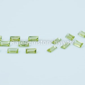 Natural peridot Baguette 2x4 mm Faceted AAA Quality