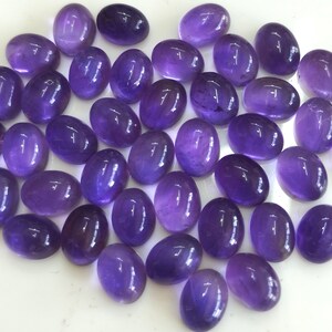 Natural Amethyst Oval cabochon 4x6 mm AAA Quality Calibrated Size Loose Gemstone image 3