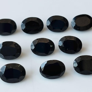 Natural Black Onyx Oval Faceted AAA Quality 10x12 mm Loose Gemstone