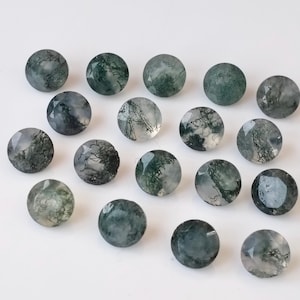 Natural Green moss Agate Round 3 mm Faceted AAA Quality- Agate Round Cut Faceted Loose Gemstone For Jewelry making
