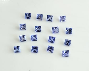 天然タンザナイト プリンセススクエアファセット 3mm AAA品質