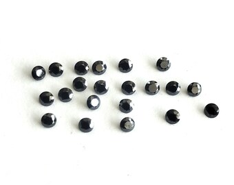 Lab Made Moissanite Black Color E-F Round 2.5 mm Brilliant faceted AAA Quality - Superb Cut & Luster Black Moissanite