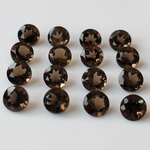 Natural smoky Quartz Round Faceted 6 mm AAA Quality- Loose Gemstone FOR Jewelry Makings
