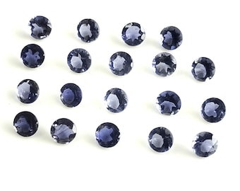 Natural Iolite Round Faceted 3 mm AAA Quality, Calibrated Size Loose Gemstone