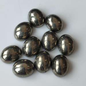 Natural 5x7 mm Pyrite Oval Cabochon AAA Quality - Calibrated Size Loose Gemstone