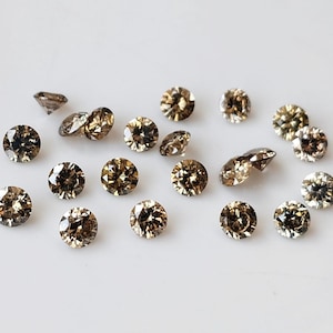 Natural Brown Color Diamond 2 mm Round Faceted Vs Purity AAA Quality,Nice Golden Brown Color, April Birthstone