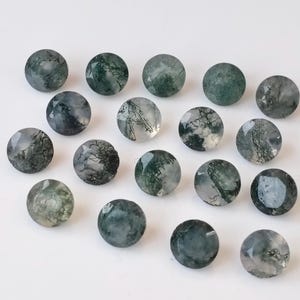 Natürliche grüne Moos Achat Runde 4 mm facettierte AAA Qualität - Achat Rundschliff facettierte lose Edelstein für die Schmuckherstellung