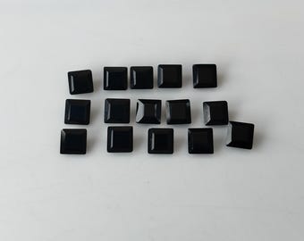 Natural Black Spinel 4mm Square cut Faceted Super Top Quality, Black Spinel Square Faceted Loose Gemstone