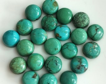 Natural 9 mm Tibbati Turquoise Round cabochon AAA Quality Loose Gemstone