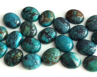 Natural 4x6 mm Tibbati Turquoise Oval cabochon AAA Quality, Loose Tibetan Turquoise Oval