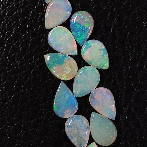 Natural Solid Australian Opal pear Cabochon 4x6 mm Top Flashy AAA Quality, Top Quality Opals For Jewelry making